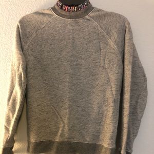 Jcrew sweatshirt with neck/cuff detail